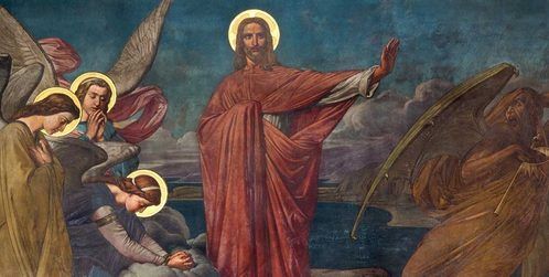 Jésus qui repousse sans efforts les démons