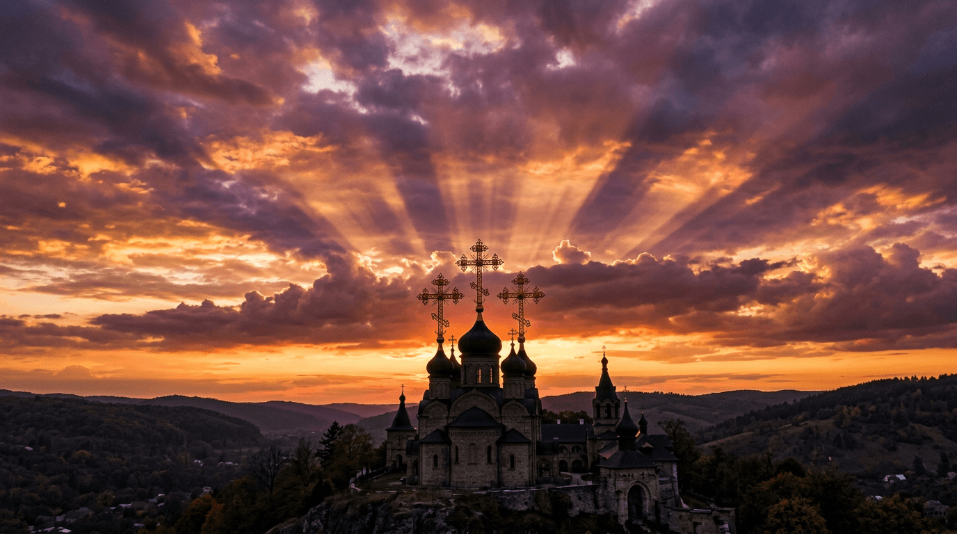 Croix dorées d'une église orthodoxe