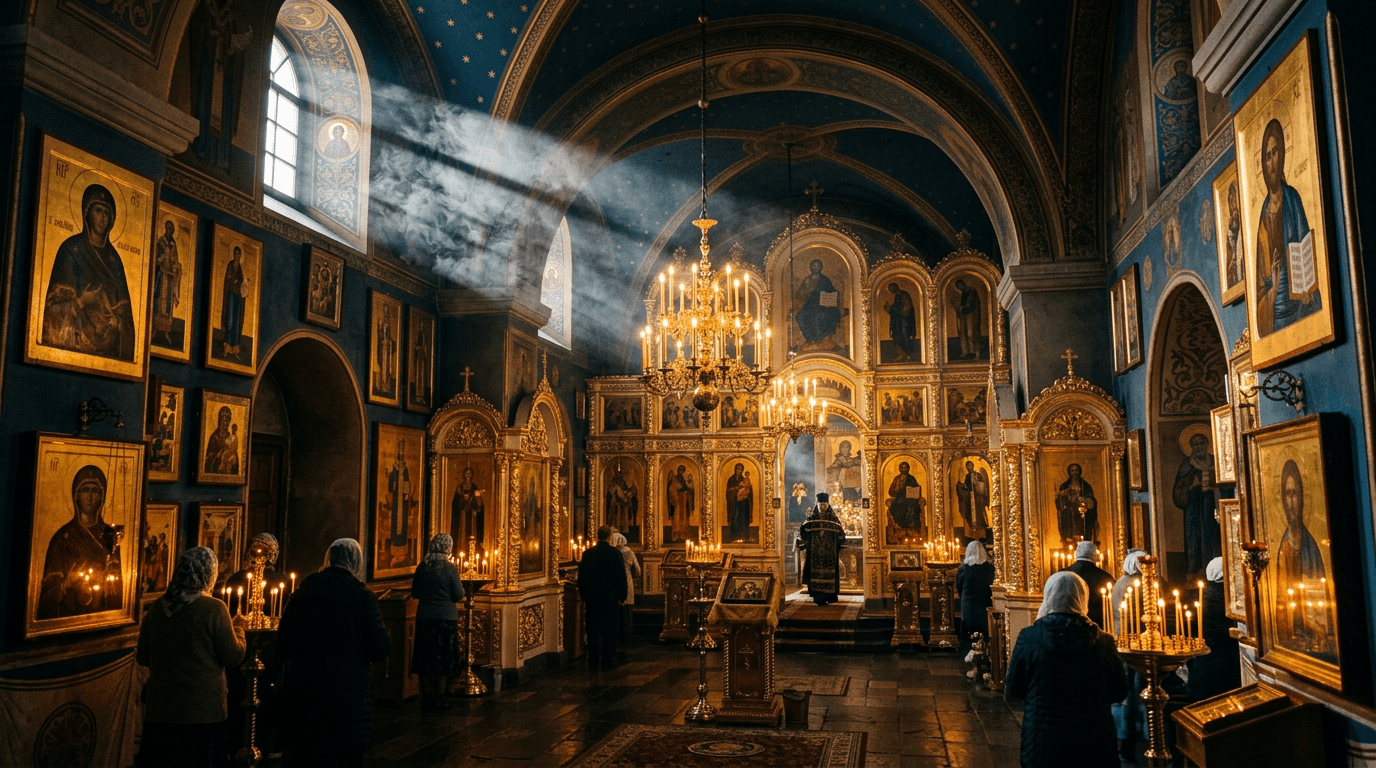 Intérieur d'une église orthodoxe